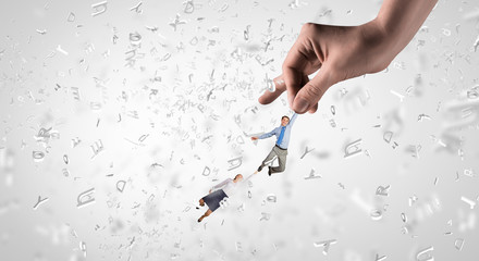 Hand of power and control . Mixed media