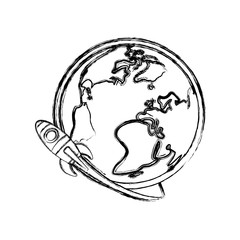 Spaceship start up symbol icon vector illustration graphic design