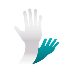 Human hand up symbol icon vector illustration graphic design