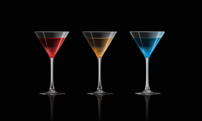 Cocktail isolated on black background