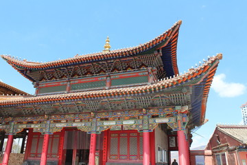 Fototapeta premium A Chinese Buddhist Temple in Amdo Tibet Qinghai China Asia
