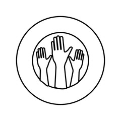 Obraz premium Human hand up symbol icon vector illustration graphic design