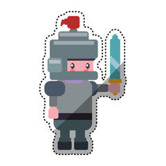 Warrior Pixelated videogame icon vector illustration graphic design