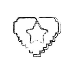 Pixelated heart shape icon vector illustration graphic design