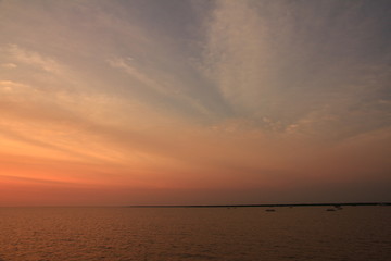 Sunset over Tonle Sap, Cambodia