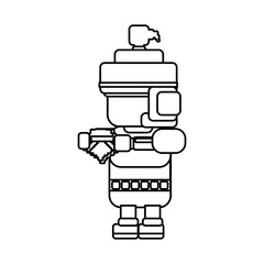 Warrior Pixelated videogame icon vector illustration graphic design