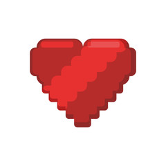Pixelated heart shape icon vector illustration graphic