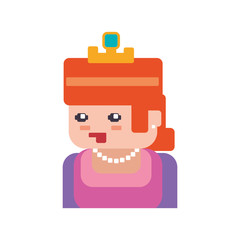 Princess Pixelated videogame vector illustration graphic icon design