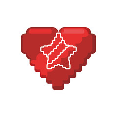 Pixelated heart shape icon vector illustration graphic