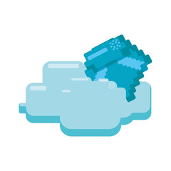 Diamond Pixelated videogame icon vector illustration graphic design