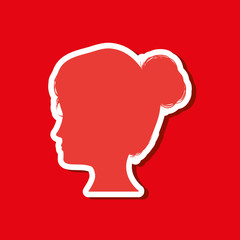 Woman head silhouette icon vector illustration graphic design