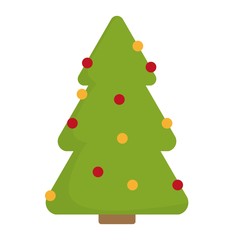 christmas pine tree icon over white background. vector illustration