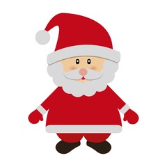 santa claus cartoon icon over white background. colorful design. vector illustration