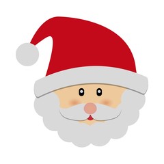 santa claus cartoon icon over white background. colorful design. vector illustration