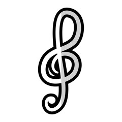 Obraz premium treble clef, music note icon over white background. vector illustration