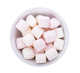 marshmallows on white background