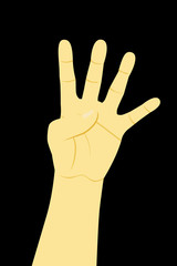 Counting or voting  Hand, Four