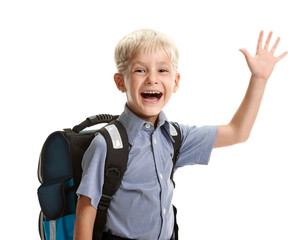 Schoolboy saying hello © Denys Kurbatov