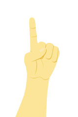 Counting or Vote Hand, One, isolated on white
