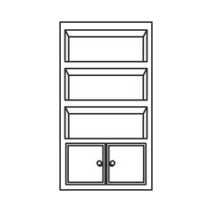 bookcase furniture wooden bookcase outline vector illustration eps 10