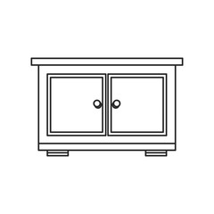 bedside table wood furniture outline vector illustration eps 10