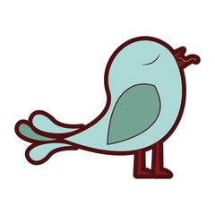 colorful thick silhouette of bird with worm in the peak vector illustration