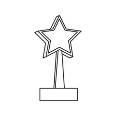 trophy star win image outline vector illustration eps 10