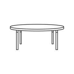 wooden table furniture decoration outline vector illustration eps 10