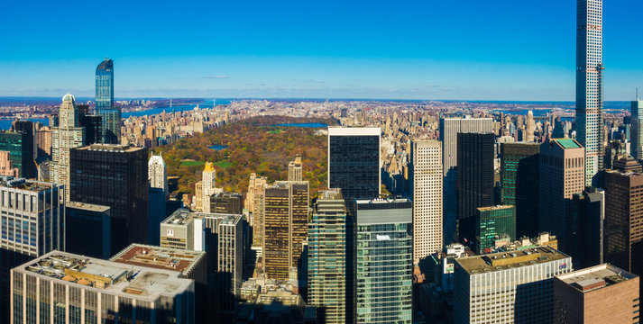 Central Park Panoramic view, Manhattan. New York 