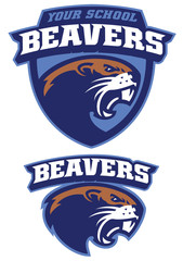 angry beaver mascot head © bazzier