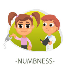 Numbness medical concept. Vector illustration.