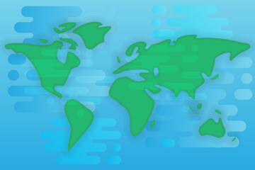 World map cartoon flat illustration