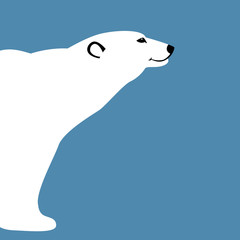 Bear polar  vector illustration style Flat