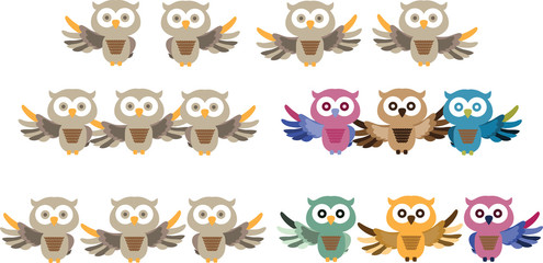 owl cute in vector