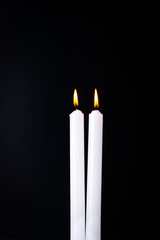 Candles on a black background