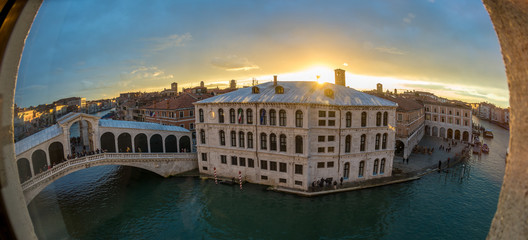 Venezia, canal grande e ponte di rialto - obrazy, fototapety, plakaty