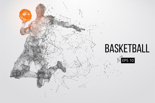 Silhouette of a basketball player. Vector illustration
