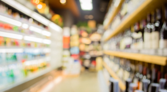 blurred image of supermarket