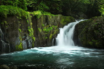 Fototapeta na wymiar Waterfall at Kikuchi Gorge, Kumamoto, Japan