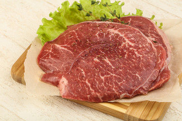 Raw beef schnitzel