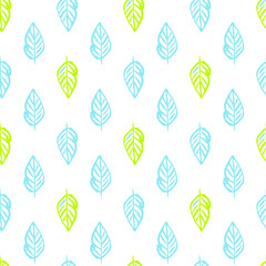 Nature Plants Brush Seamless Pattern