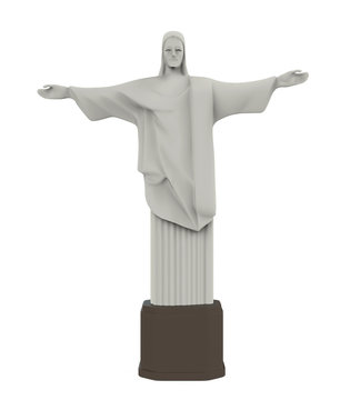 Christ the Redeemer Statue Isolated