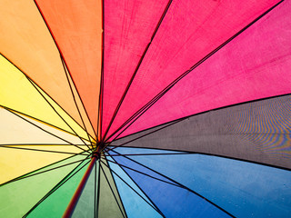 Rainbow colorful inside umbrella for background.