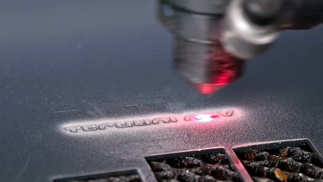 Laser machine makes engraving