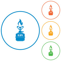 Camping stove icon vector