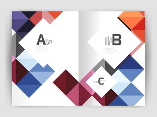 Vector square minimalistic abstract background, print template business brochure a4