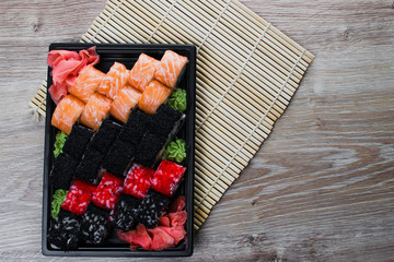 Sushi rolls in the package