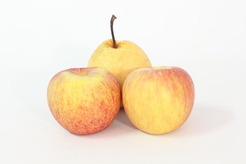 Yellow-red apple on a white background in Thailand.