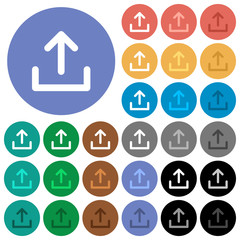 Fototapeta premium Upload symbol round flat multi colored icons