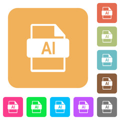 AI file format rounded square flat icons